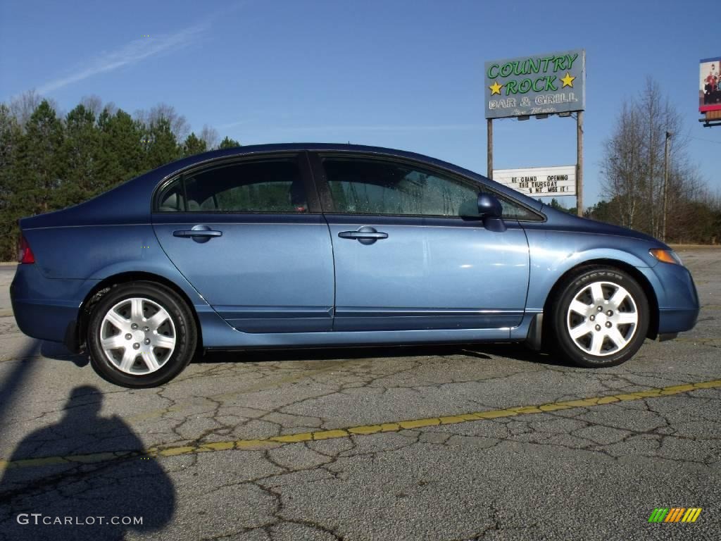 2007 Civic LX Sedan - Atomic Blue Metallic / Gray photo #7
