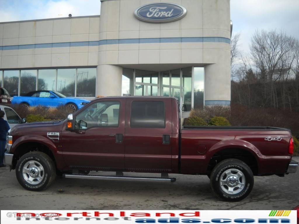 2010 F250 Super Duty XLT Crew Cab 4x4 - Vermillion Red / Medium Stone photo #1