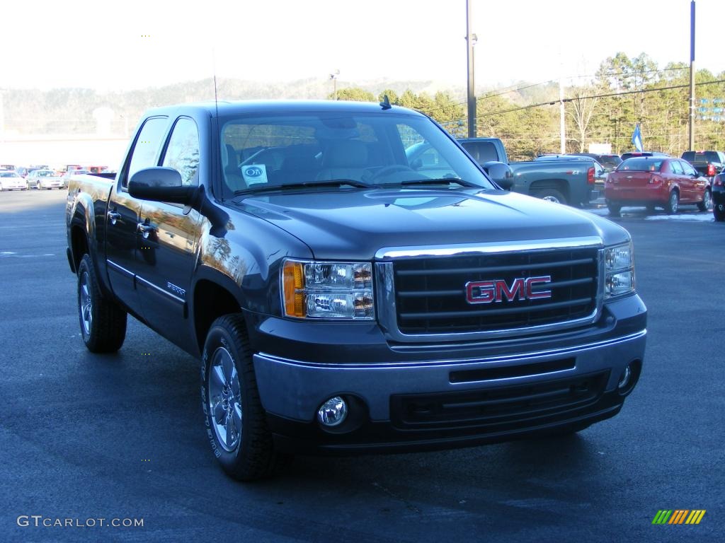 2010 Sierra 1500 SLT Crew Cab 4x4 - Storm Gray Metallic / Dark Titanium/Light Titanium photo #17