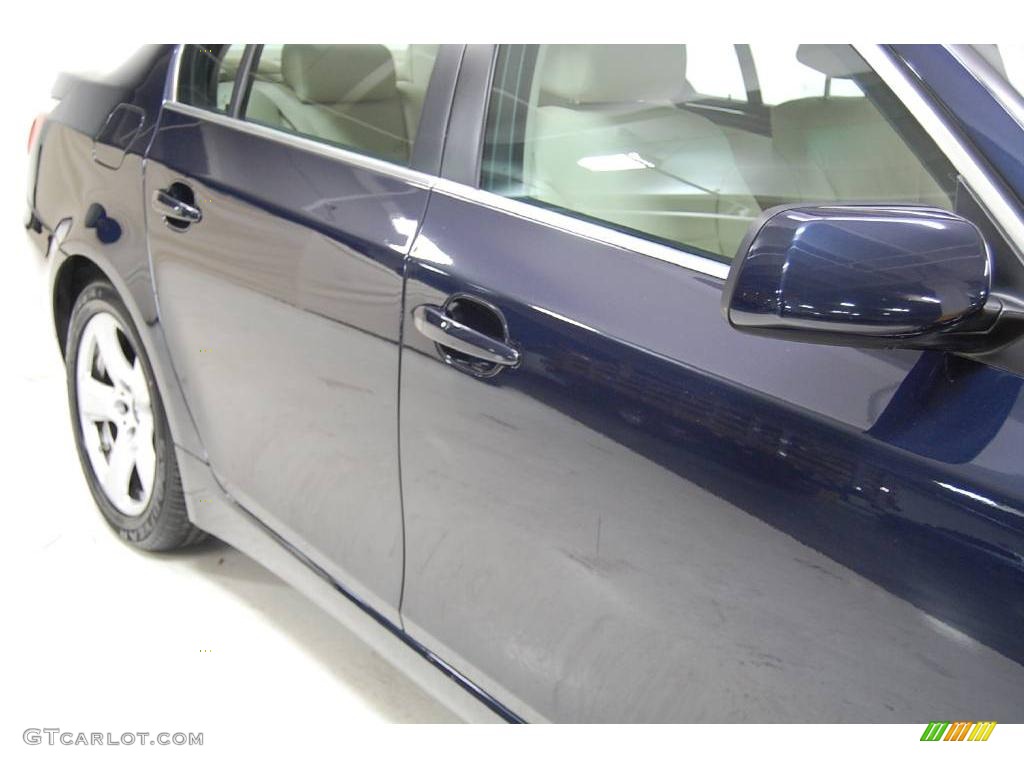 2008 5 Series 535i Sedan - Monaco Blue Metallic / Beige photo #4