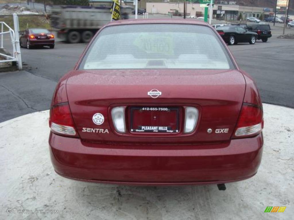 2001 Sentra GXE - Inferno Red / Sand photo #3