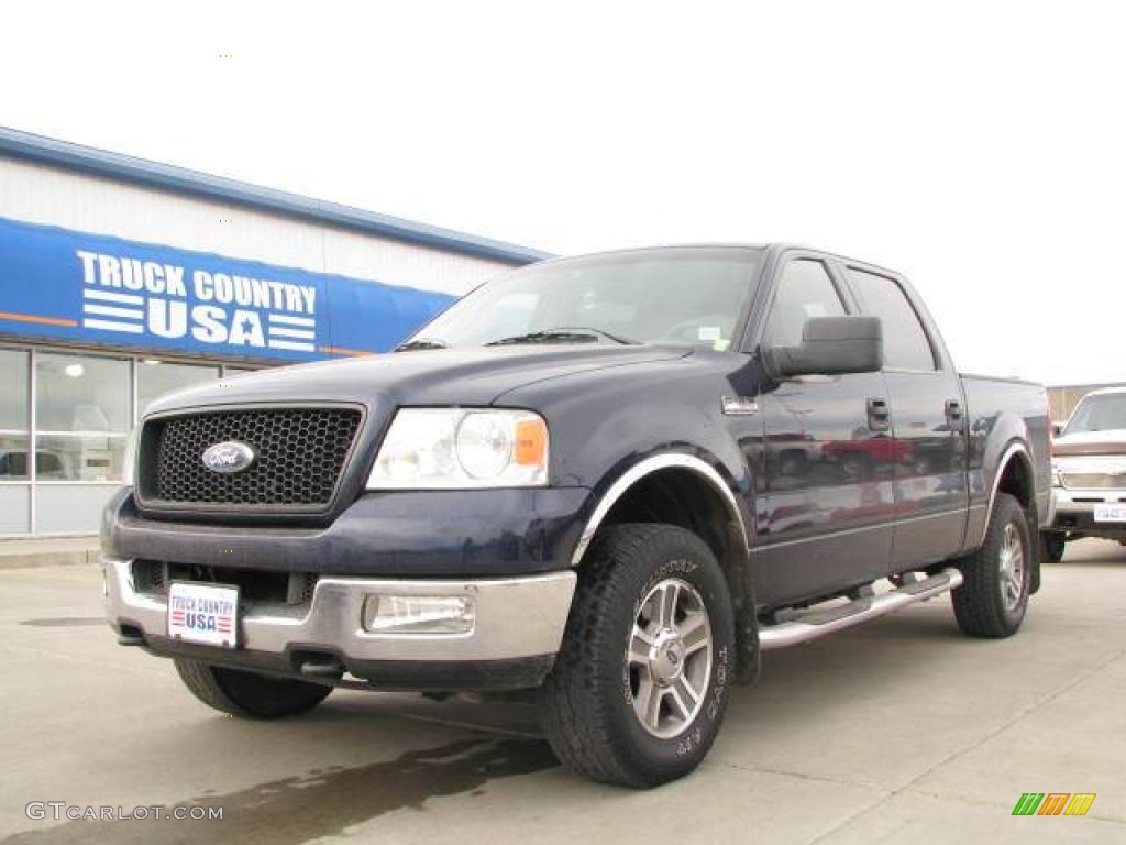 2005 F150 XLT SuperCrew 4x4 - Medium Wedgewood Blue Metallic / Medium Flint/Dark Flint Grey photo #2