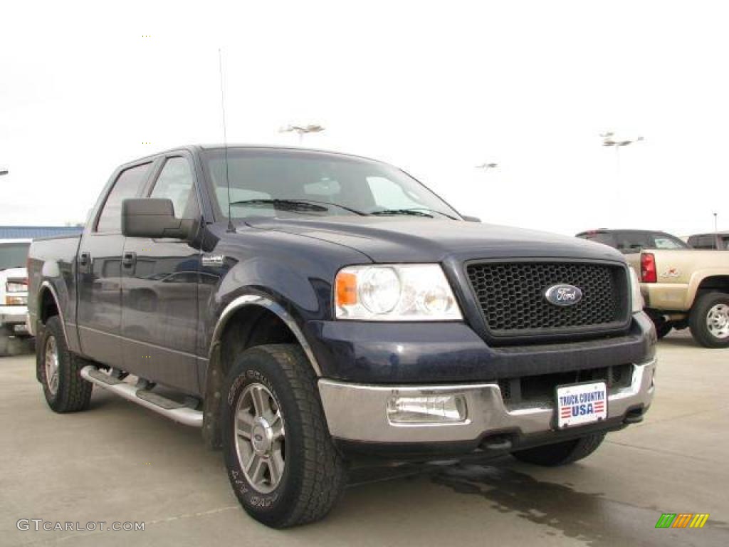 2005 F150 XLT SuperCrew 4x4 - Medium Wedgewood Blue Metallic / Medium Flint/Dark Flint Grey photo #3