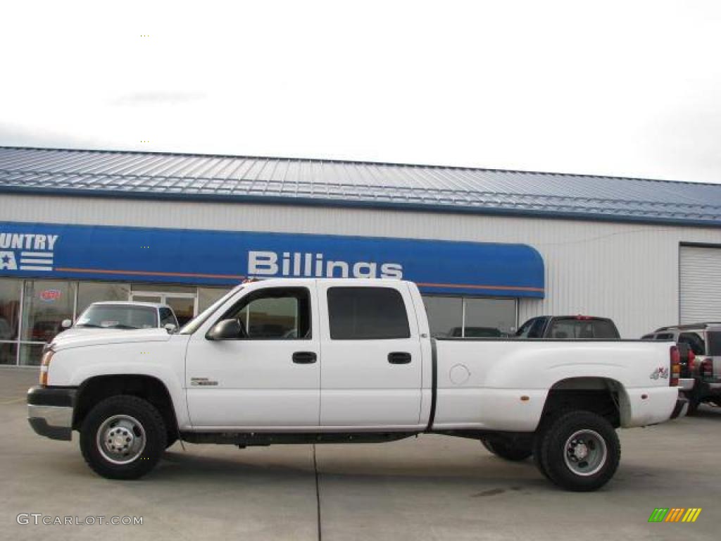 2005 Silverado 3500 LT Crew Cab 4x4 Dually - Summit White / Dark Charcoal photo #1