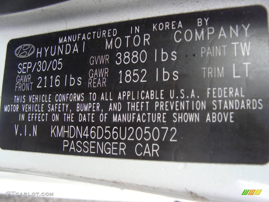 2006 Elantra GLS Sedan - Sterling Silver / Gray photo #26