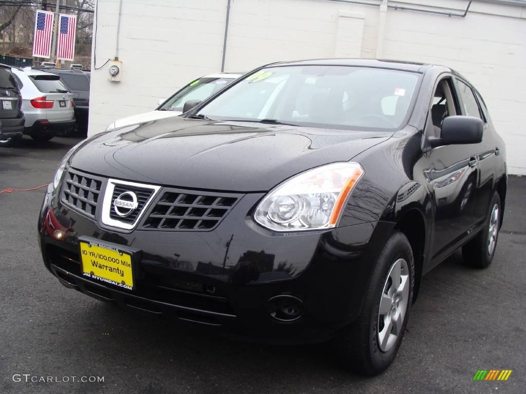 2009 Rogue S AWD - Wicked Black / Gray photo #1