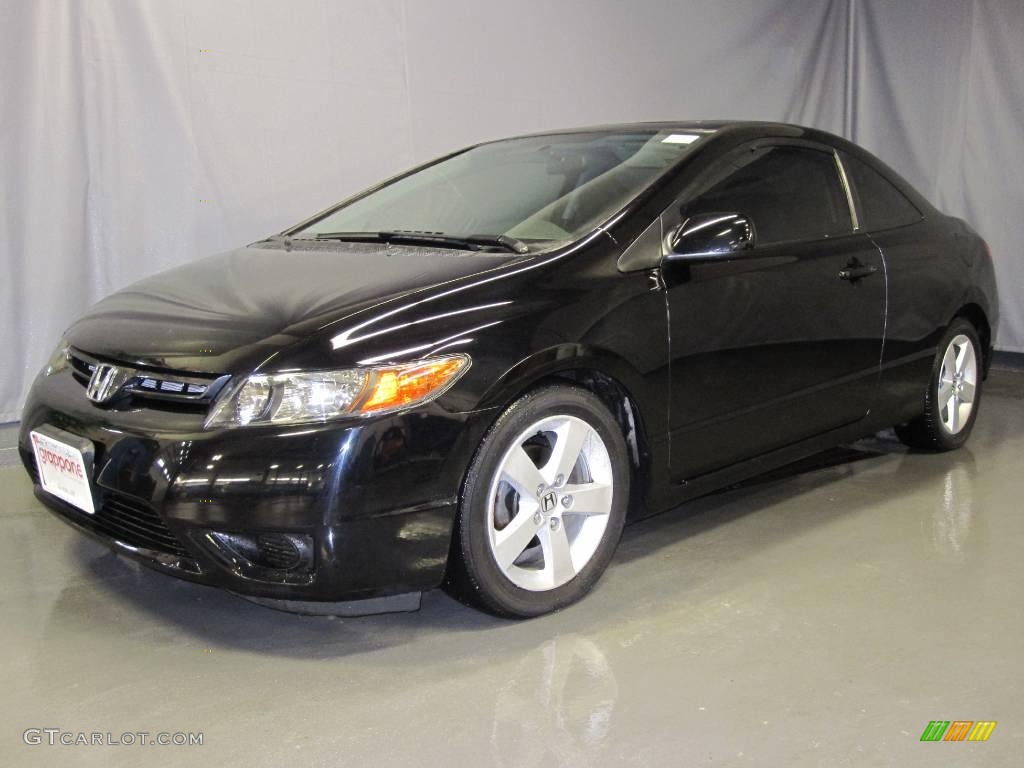 2007 Civic EX Coupe - Nighthawk Black Pearl / Gray photo #1