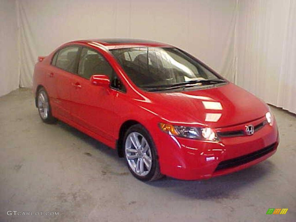 2008 Civic Si Sedan - Rallye Red / Black photo #1