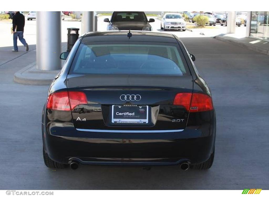 2008 A4 2.0T Sedan - Brilliant Black / Black photo #4