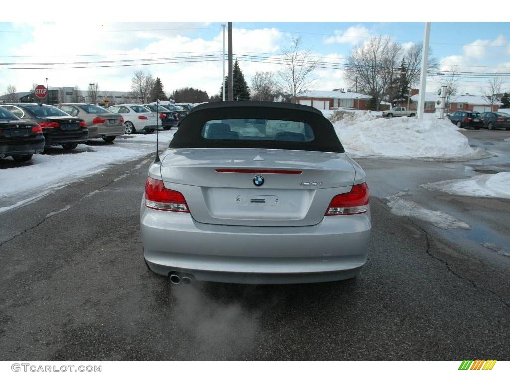 2009 1 Series 128i Convertible - Titanium Silver Metallic / Black Boston Leather photo #4