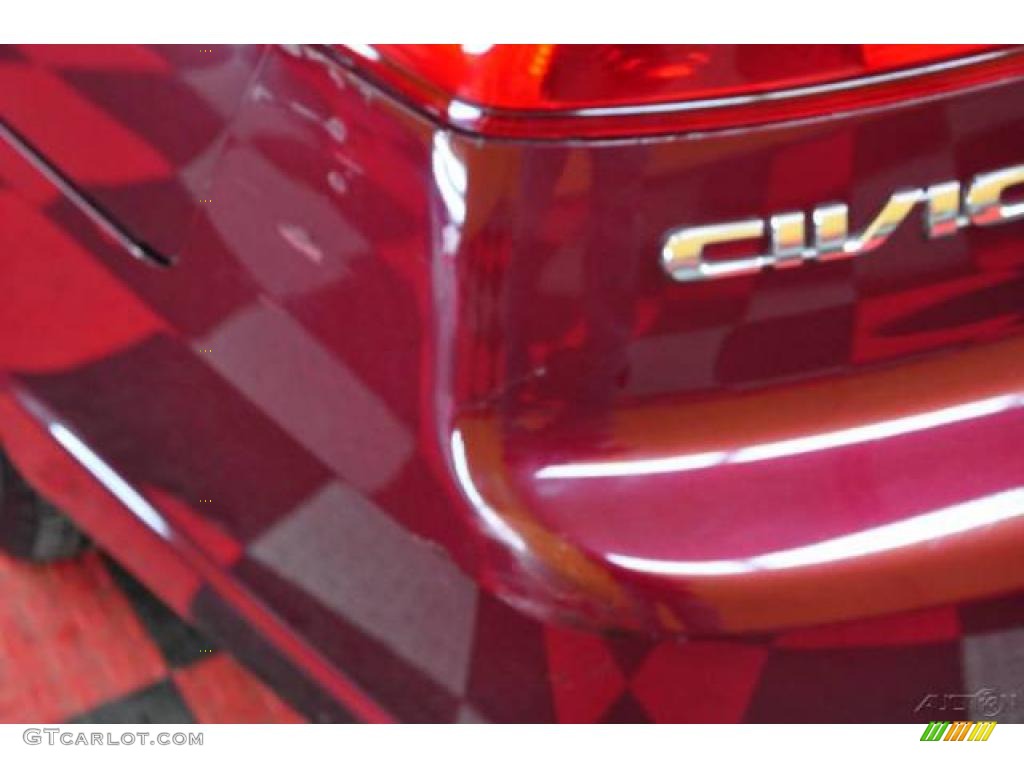 2002 Civic LX Sedan - Radiant Ruby Red Pearl / Beige photo #17