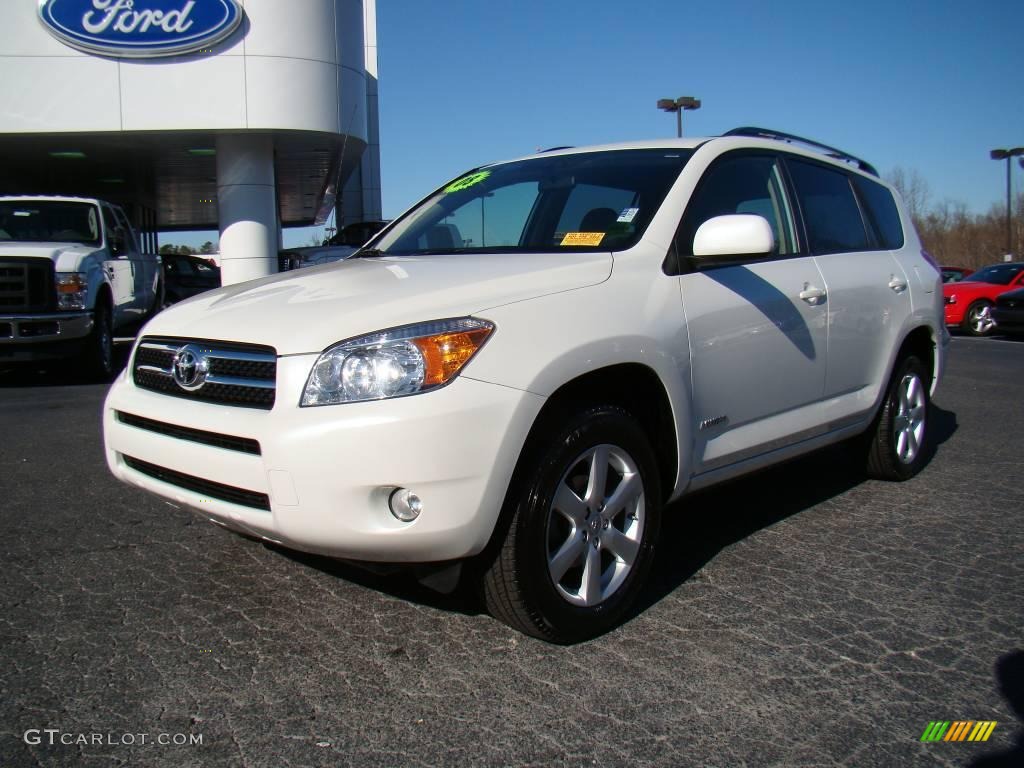 2008 RAV4 Limited 4WD - Blizzard Pearl White / Taupe photo #6