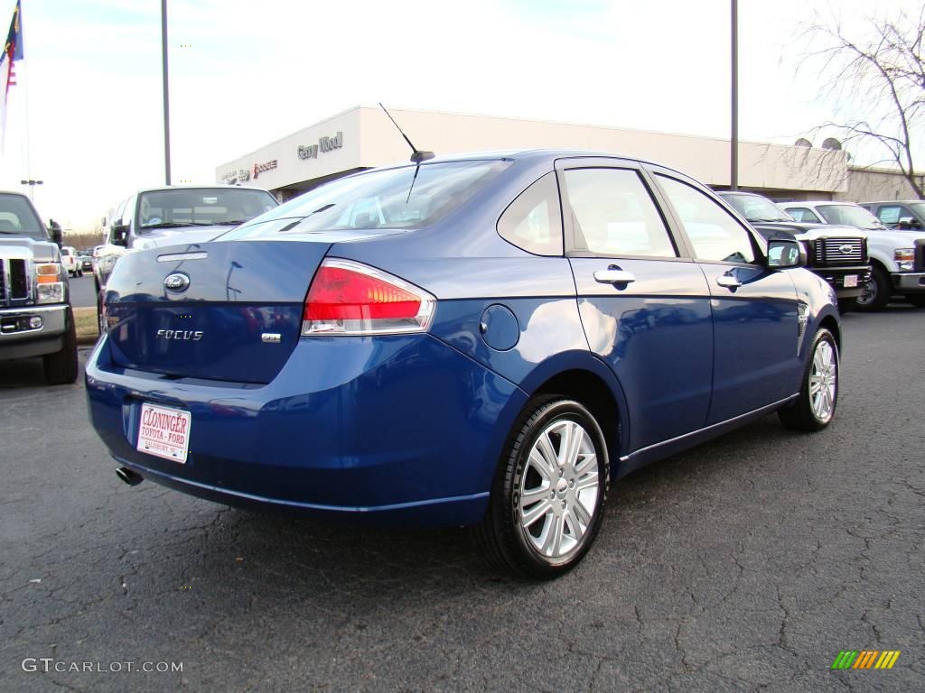 2009 Focus SEL Sedan - Vista Blue Metallic / Medium Stone photo #3