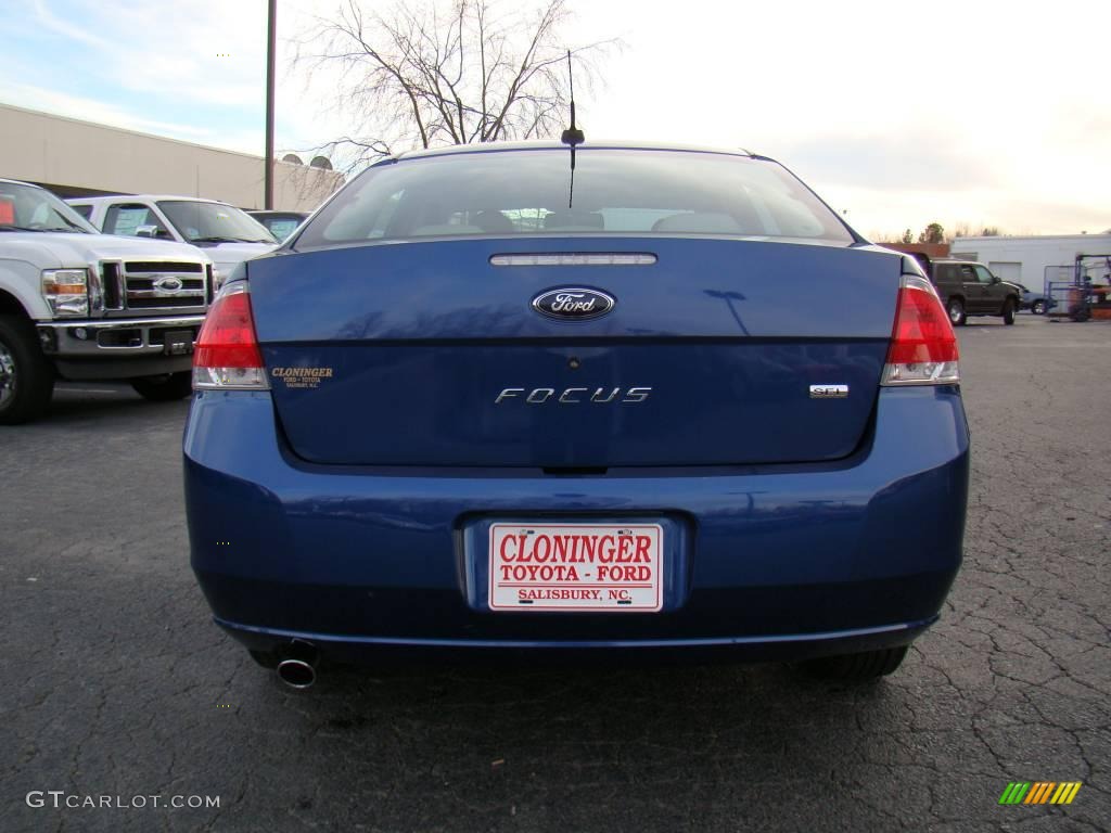 2009 Focus SEL Sedan - Vista Blue Metallic / Medium Stone photo #4