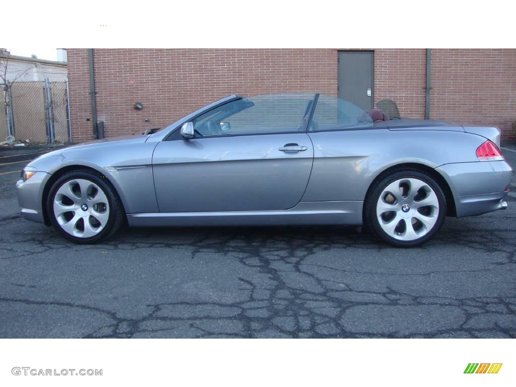 2005 6 Series 645i Convertible - Stratus Grey Metallic / Chateau Red photo #10