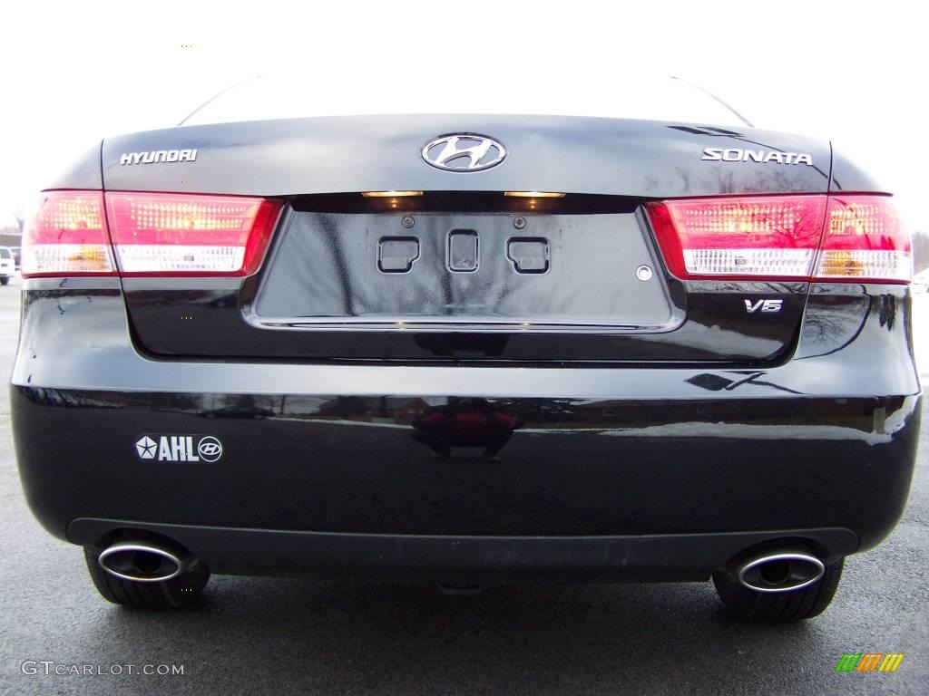 2007 Sonata SE V6 - Ebony Black / Gray photo #6