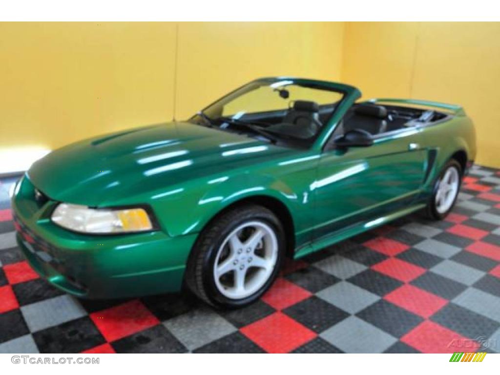 1999 Mustang SVT Cobra Convertible - Electric Green Metallic / Dark Charcoal photo #1