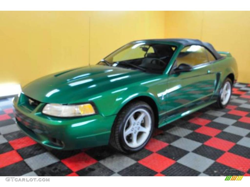 1999 Mustang SVT Cobra Convertible - Electric Green Metallic / Dark Charcoal photo #3