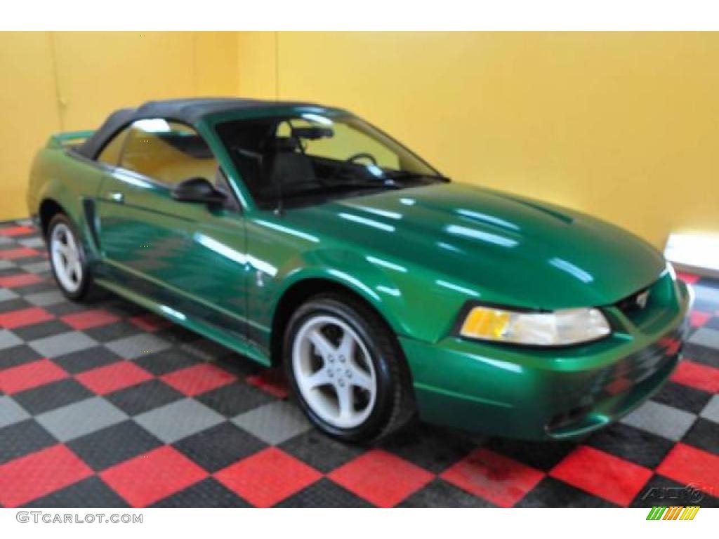 1999 Mustang SVT Cobra Convertible - Electric Green Metallic / Dark Charcoal photo #7