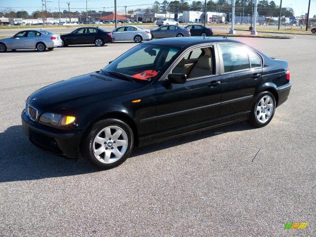 2004 3 Series 325i Sedan - Jet Black / Sand photo #4