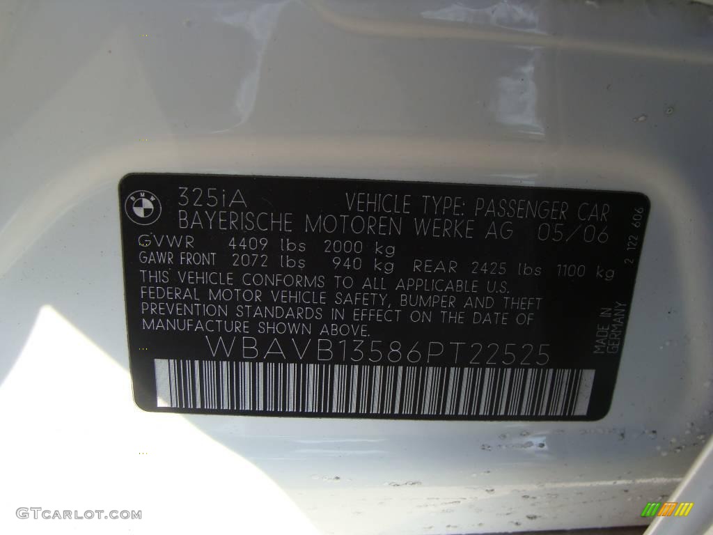 2006 3 Series 325i Sedan - Alpine White / Beige photo #15