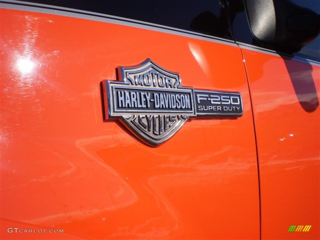 2004 F250 Super Duty Harley Davidson Crew Cab 4x4 - Black/Competition Orange / Black photo #4