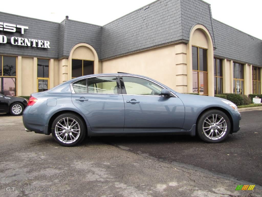 2008 G 35 Journey Sedan - Lakeshore Slate Light Blue / Wheat photo #7