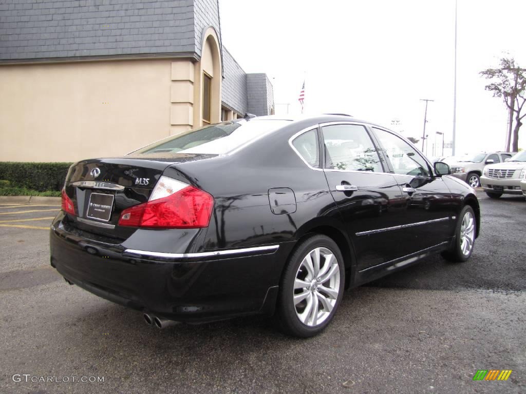 2008 M 35 Sedan - Black Obsidian / Wheat photo #6