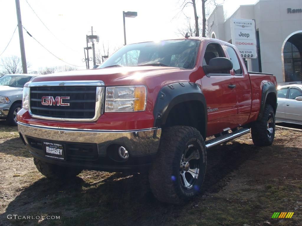 2008 Sierra 1500 SLE Extended Cab 4x4 - Fire Red / Ebony photo #1