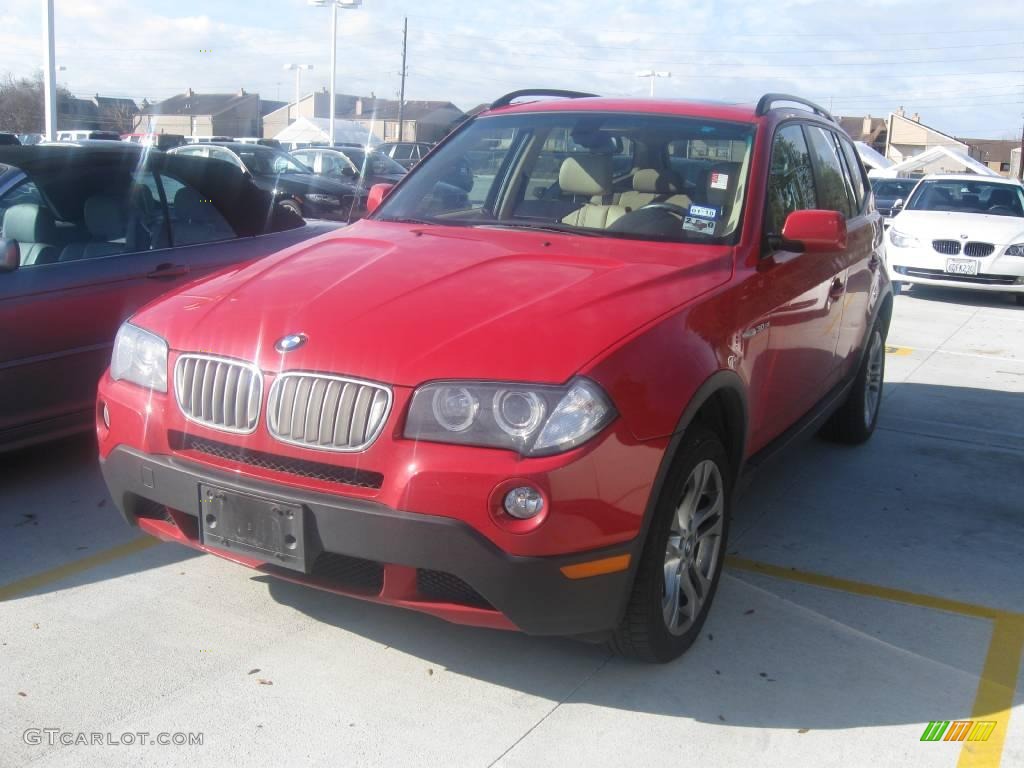 2007 X3 3.0si - Crimson Red / Sand Beige photo #1