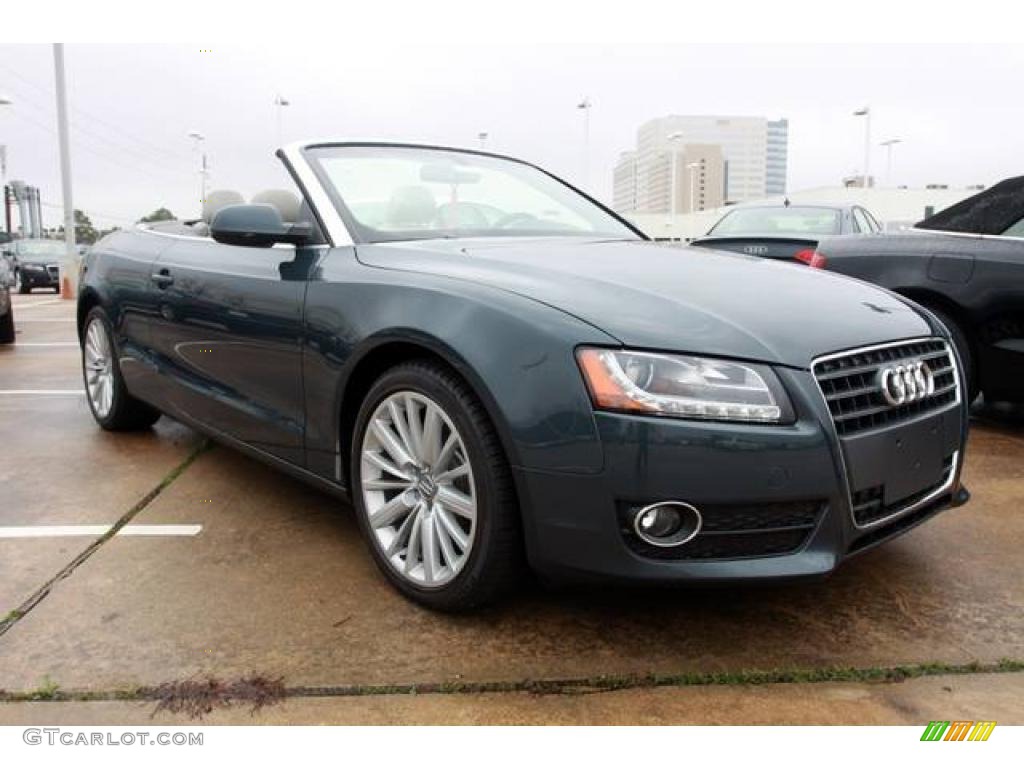 2010 A5 2.0T Cabriolet - Meteor Gray Pearl Effect / Light Gray photo #3