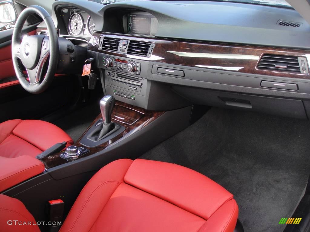 2009 3 Series 335xi Coupe - Space Grey Metallic / Coral Red/Black Dakota Leather photo #13