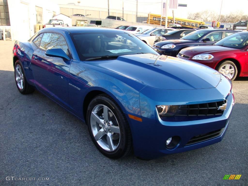 2010 Camaro LT Coupe - Aqua Blue Metallic / Black photo #4