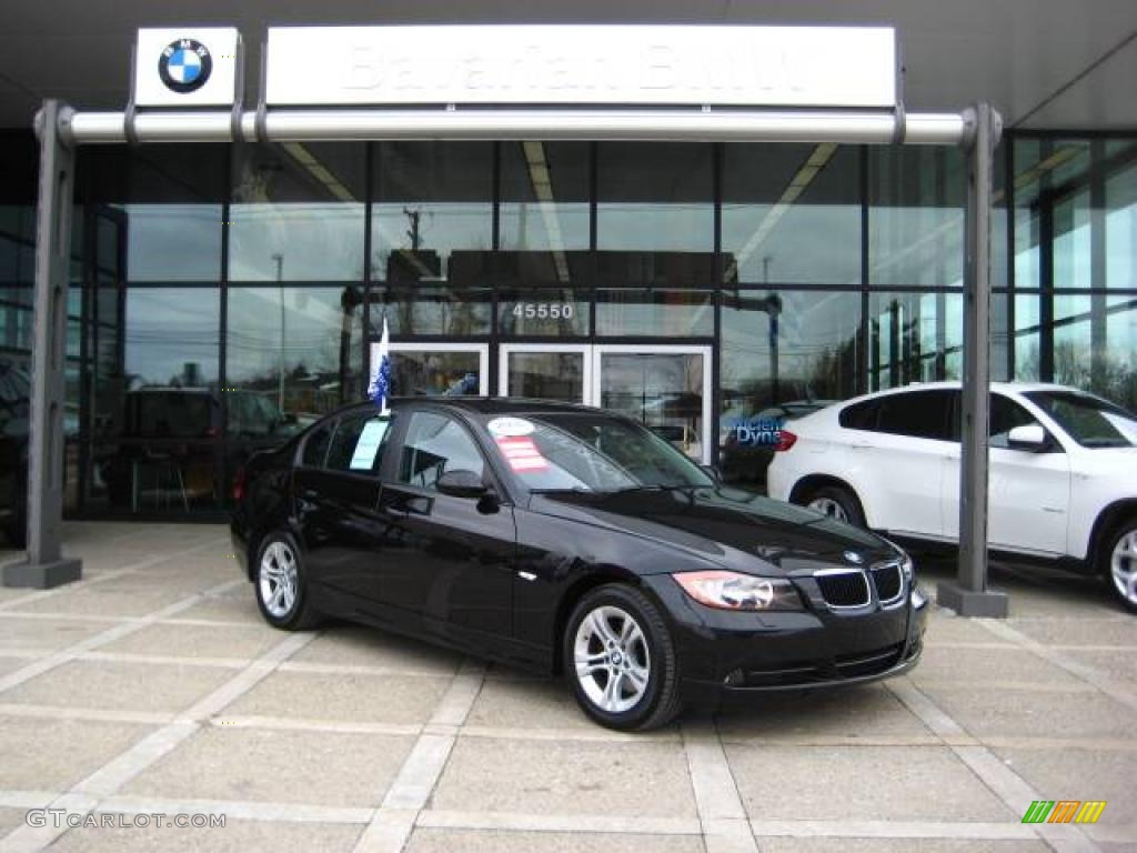 2008 3 Series 328xi Sedan - Jet Black / Black photo #2