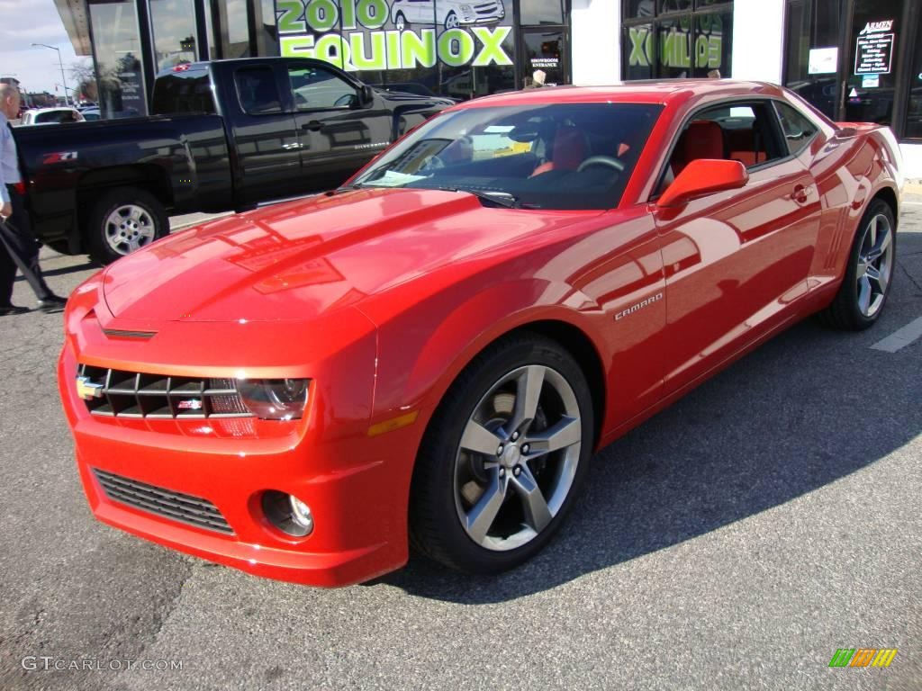 2010 Camaro SS Coupe - Inferno Orange Metallic / Black/Inferno Orange photo #1