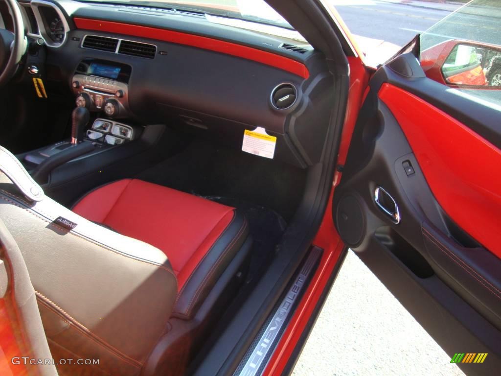 2010 Camaro SS Coupe - Inferno Orange Metallic / Black/Inferno Orange photo #18