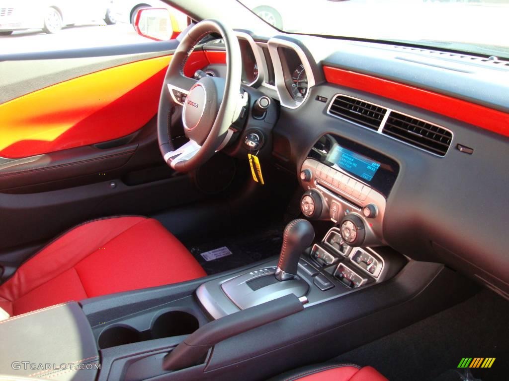 2010 Camaro SS Coupe - Inferno Orange Metallic / Black/Inferno Orange photo #19