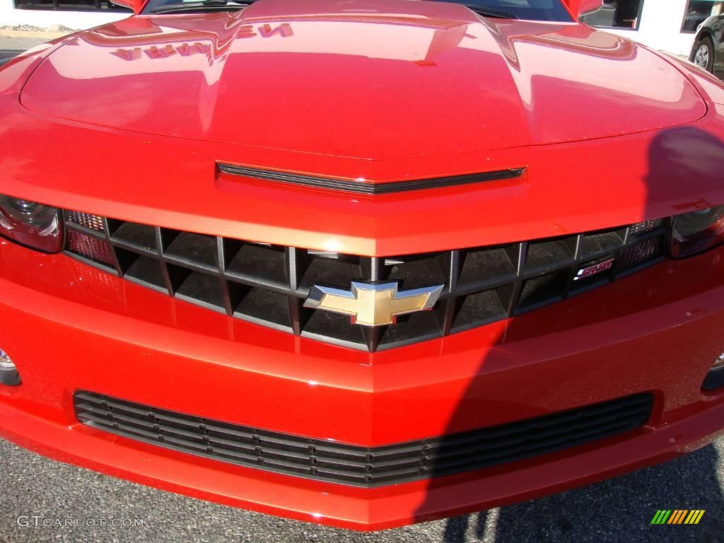 2010 Camaro SS Coupe - Inferno Orange Metallic / Black/Inferno Orange photo #30