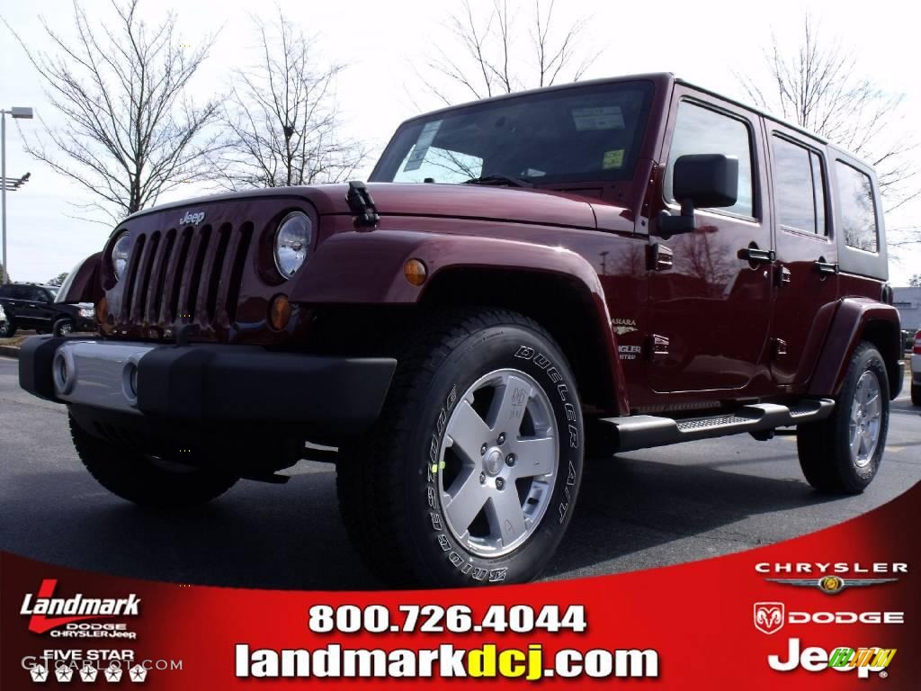 2010 Wrangler Unlimited Sahara - Red Rock Crystal Pearl / Dark Slate Gray/Medium Slate Gray photo #1