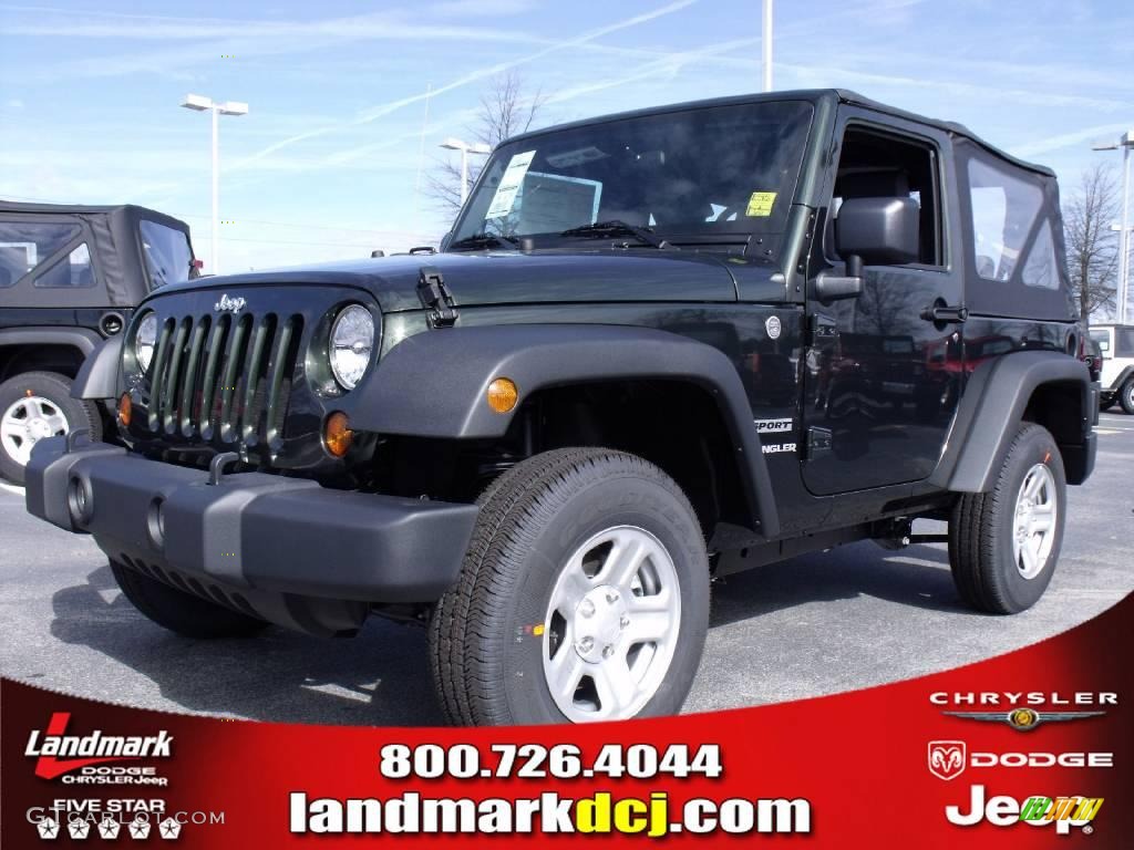 2010 Wrangler Sport 4x4 - Natural Green Pearl / Dark Slate Gray/Medium Slate Gray photo #1