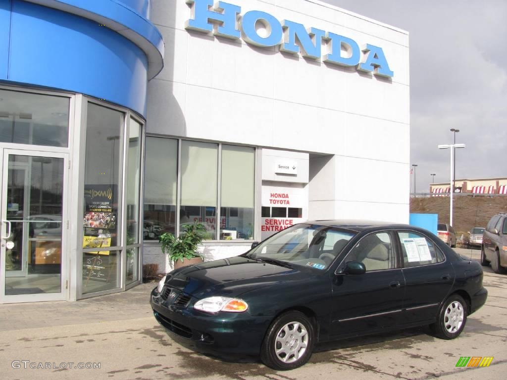 2000 Elantra GLS Sedan - Forest Green / Beige photo #1