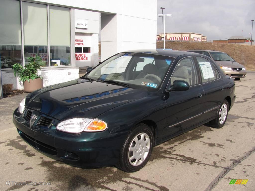2000 Elantra GLS Sedan - Forest Green / Beige photo #2
