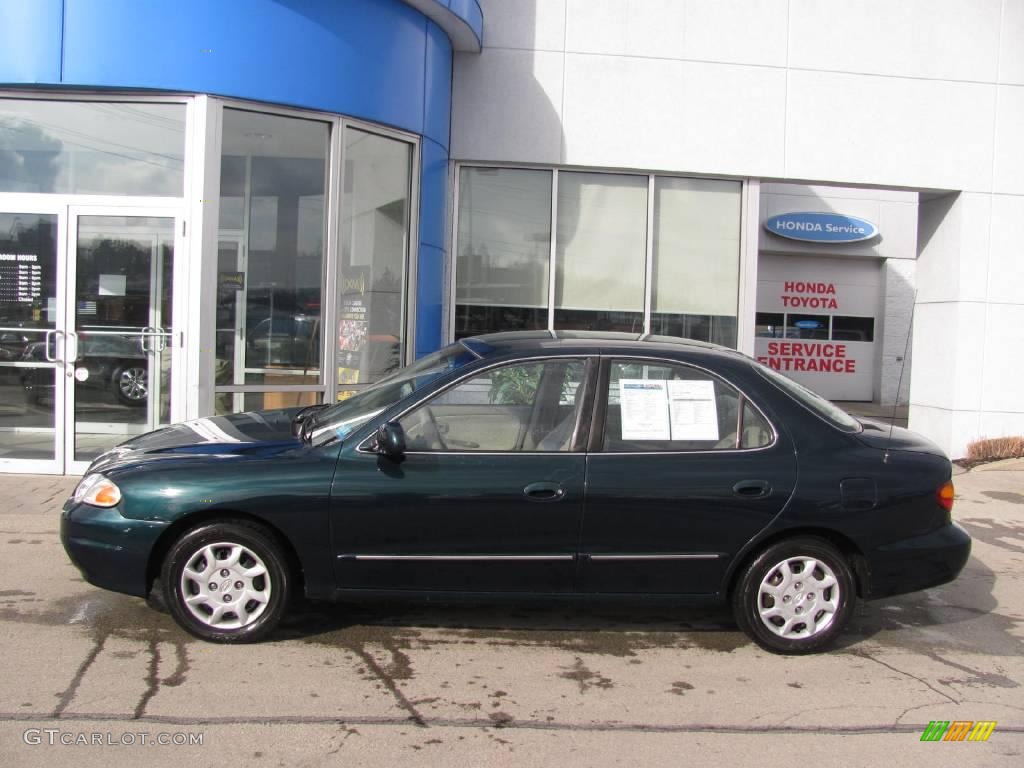 2000 Elantra GLS Sedan - Forest Green / Beige photo #3
