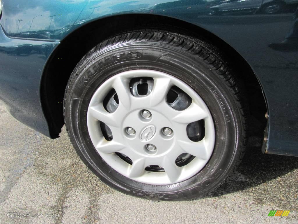 2000 Elantra GLS Sedan - Forest Green / Beige photo #4