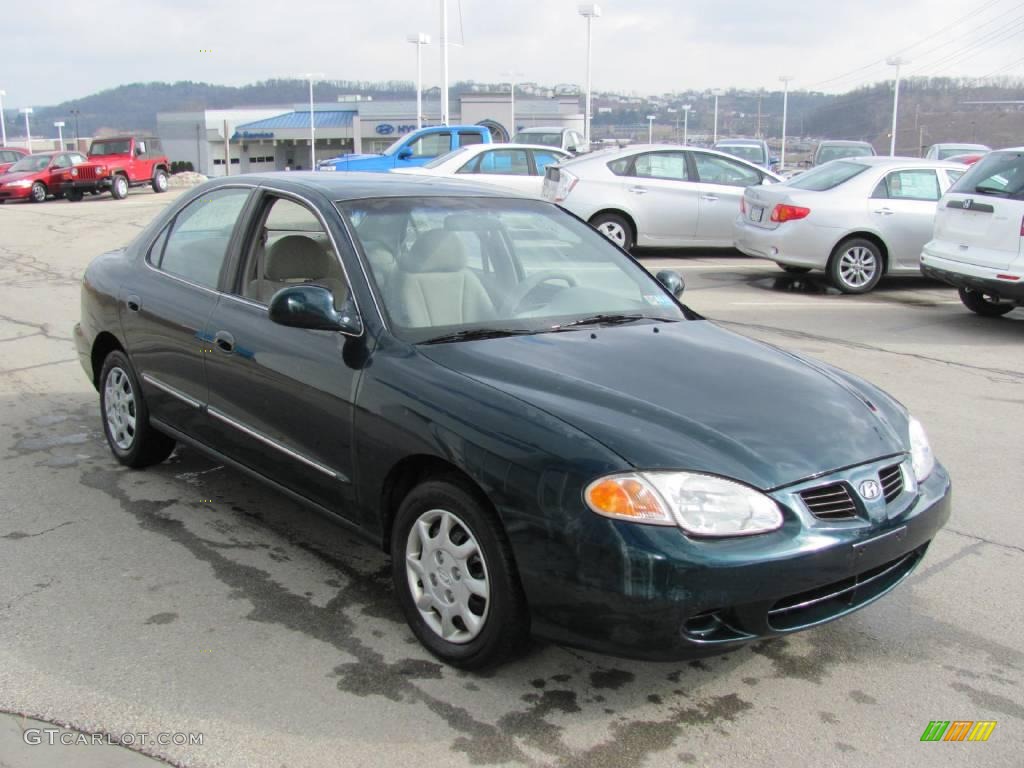 2000 Elantra GLS Sedan - Forest Green / Beige photo #9