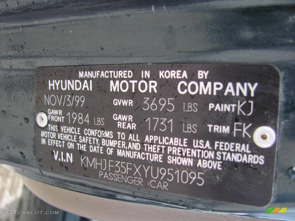 2000 Elantra GLS Sedan - Forest Green / Beige photo #19