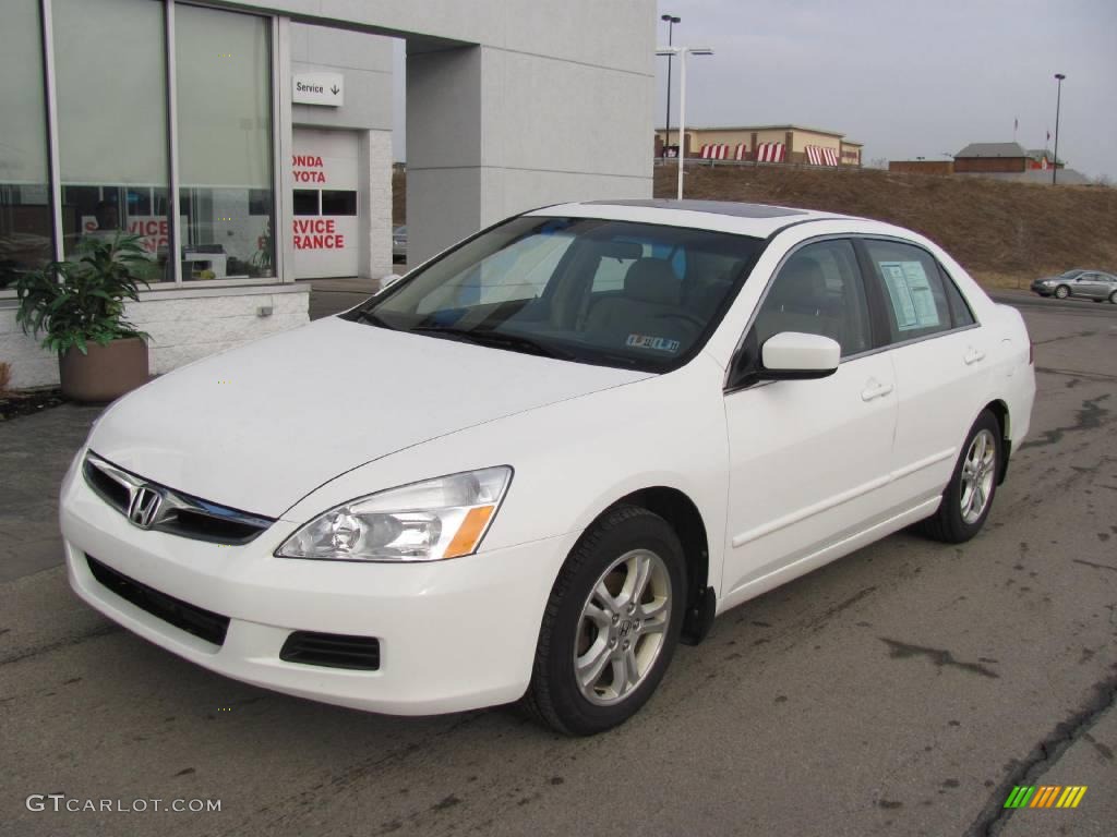 2007 Accord EX-L Sedan - Taffeta White / Ivory photo #2