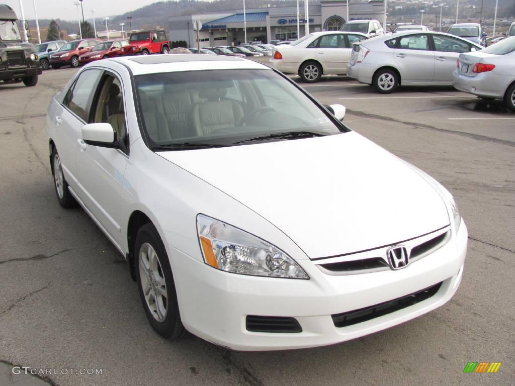 2007 Accord EX-L Sedan - Taffeta White / Ivory photo #9