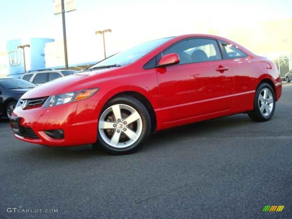 2008 Civic EX Coupe - Rallye Red / Gray photo #2