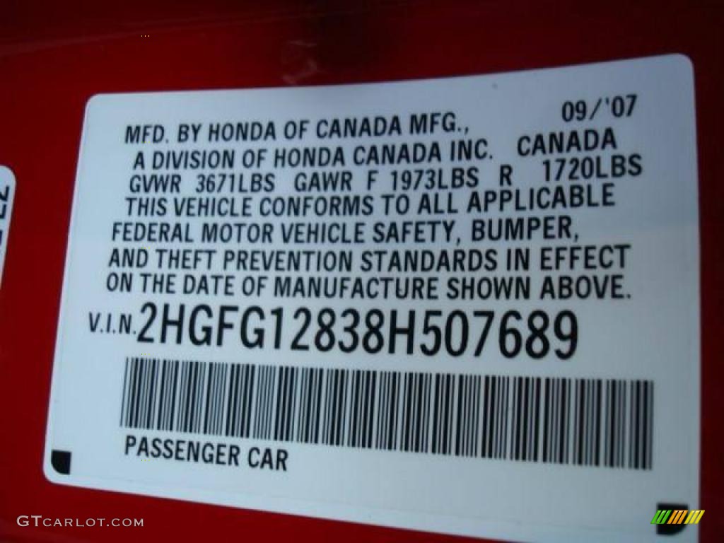 2008 Civic EX Coupe - Rallye Red / Gray photo #23
